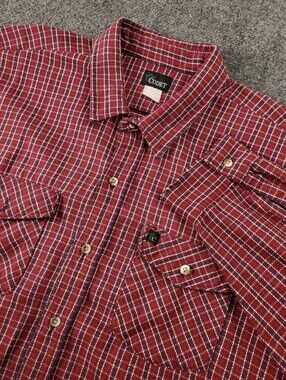 Codet Heavyweight Flannel Shirt 4XLT Big Tall Long Sleeve Red Navy Plaid Button